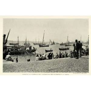   River Tagus Fishing Boats Portugal   Original Halftone Print: Home