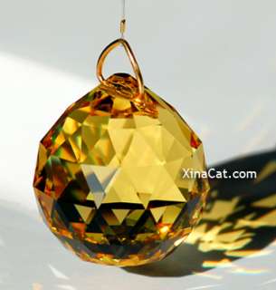 20mm Swarovski Lt. Topaz Austrian Crystal Sphere Prism Ball  