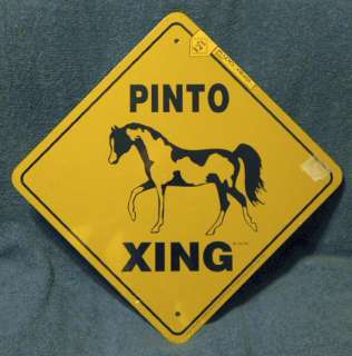 Yellow Crossing Sign Pinto Horse Xing ! 12 x 12 NEW  