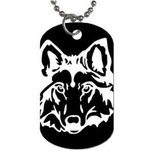  Wolf face Dog Tag with 30 chain necklace Great Gift Idea 