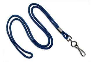 100 Navy Blue Round 1/8 ID Lanyard W/ Hook 2135 3073  