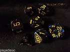 Chessex Dice Lustrous Gold w/Silver 7 Die Set Game 20  
