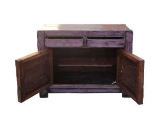 Purple Gloss Lacquer Solid Elm Wood Side Table Storage Cabinet WK2234 
