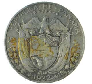 1932   Panama   25 Centavos Cents Silver Quarter Coin   SKU# 2681 