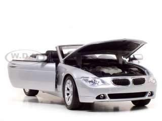 Brand new 1:18 scale diecast BMW 645 Ci Cabrio (silver) by Welly.