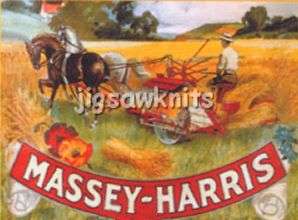 MASSEY HARRIS HARVESTER   ADVERTISING POSTCARD  