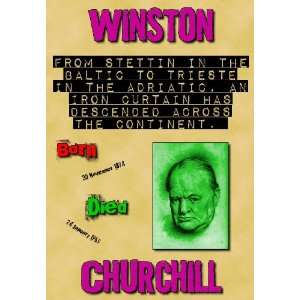  Poster Winston Churchill Quotation Iron Curtain: Home & Kitchen