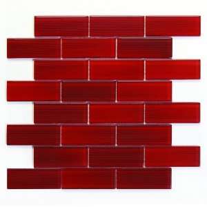   12 Inch Accent Bar Mosaic Glass Wall Kitchen Tile (One Sheet Only