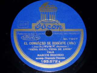 SPAIN 78 rpm RECORD Odeon CARMENCITA AUBERT / REDONDO  