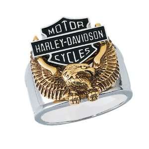   Stainless Steel Harley Davidson Mens Wings of Freedom Ring Jewelry