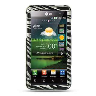 Hard Cover Silver Zebra Snap on Faceplate Case For LG Thrill 4G 