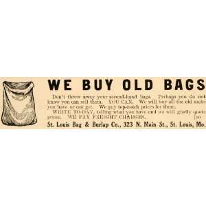  1907 Ad St. Louis Bag Burlap Second Hand Bags Dealer MO 