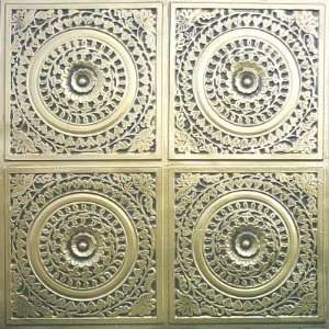  117 Faux Tin Ceiling Tile Glue up (24x24) Antique Brass 