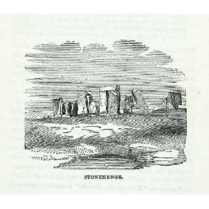 Engraving Stonehenge Anglo Saxon Britain Historical Landmark Monument 