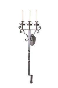 Old World Tuscan Gothic Iron Wall Candleholder Sconce  
