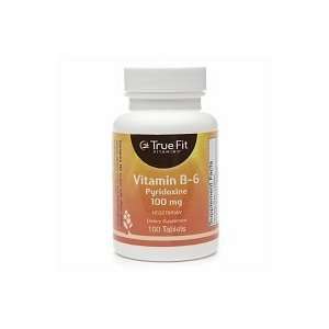  True Fit Vitamins Vitamin B 6 Pyridoxine, 100mg 100 