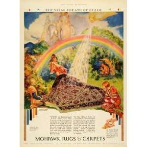 1929 Ad Mohawk Rugs Carpets House Willy Pogany Faun Rainbow Home 