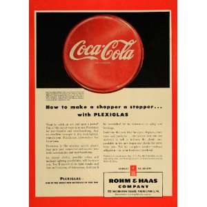   Plexiglas Coca Cola Plastic Sign   Original Print Ad: Home & Kitchen