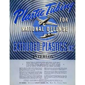  1942 Ad Interlox Plastic Tubing WWII National Offense Air 