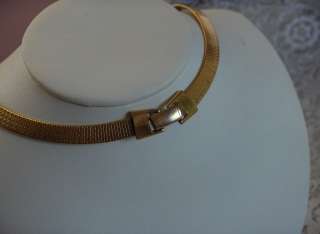 Vintage Napier Gold Tone Thick Band Necklace NICE  