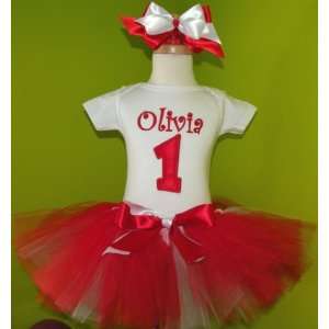  Red and White Number Birthday Tutu Set: Everything Else