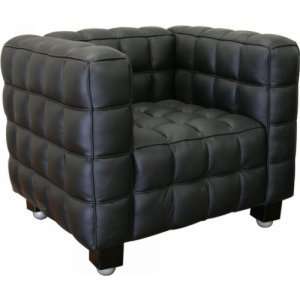   Black Leather Modern Chair by Wholesale Interiors: Furniture & Decor