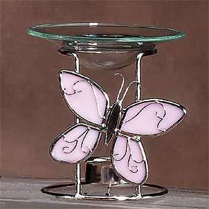  Stained Glass Butterfly Design Wire Base Oil Burner: Home 