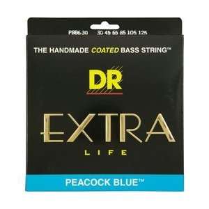  DR Strings Peacock Blue   Extra Life Blue Coated 6 String 