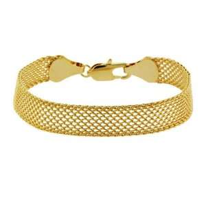    Gold Tone Mesh Bracelet with Lobster Claw Eves Addiction Jewelry