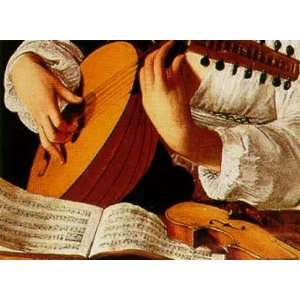  Caravaggio 34W by 24H  The Lute Player CANVAS Edge #2 