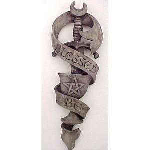  Blessed Be Wiccan Chalice & Blade Wall Plaque