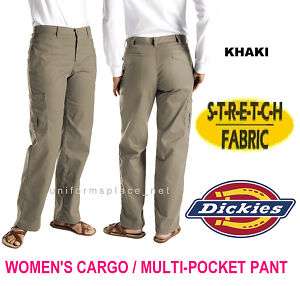 Women Dickies Cargo WORK PANT MULTI POCKET FP113 KHAKI  