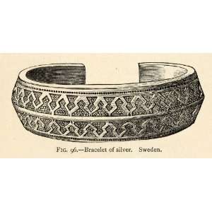  1892 Woodcut Bracelet Sweden Silver Adornment Jewelry 