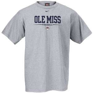  Nike Mississippi Rebels Ash Practice T shirt Sports 