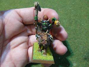 WARHAMMER ORCS AND GOBLINS SHAMAN on wolf great painted  