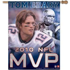   Tom Brady 2010 MVP 27x37 Vertical Flag Each