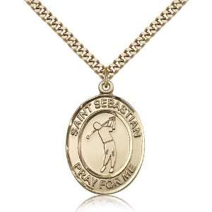  Gold Filled St. Saint Sebastian/Golf Medal Pendant 1/2 x 1 