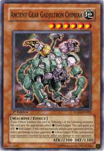 3x Yugioh SD10 EN002 Ancient Gear Gadjiltron Chimera Common x3  