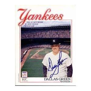   New York Yankees Program autographed by Dallas Green: Everything Else