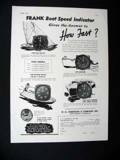 DA Comstock Frank Boat Speed Indicator 1947 print Ad  