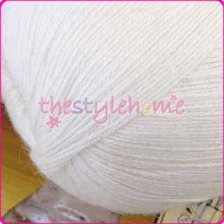 Soft 95% Goat Cashmere Wool Knitting White 400m (437yd)  