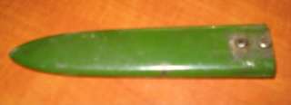 WW II MILITARY GREEN METAL KNIFE SHEATH 15cm EMPTY  