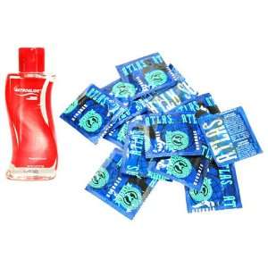 Atlas Premium Latex Condoms Lubricated Studded 48 condoms Astroglide 5 