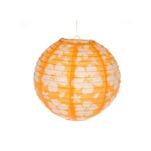   White Printing Tissue Paper Lamp Lantern(Set of 2),Orange: Home