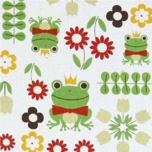  white Frog Prince Kokka oxford fabric flower from Japan 