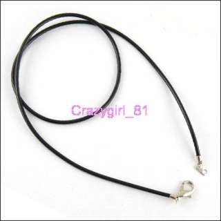 M005/ 25 Black Necklace Cord With clasps 1.5mm×45cm  
