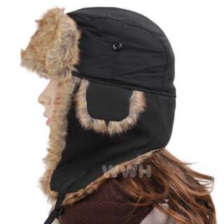 Trooper Trapper Ski Hat Cap Russian Bomber Winter Black be730d  