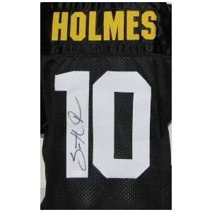  Santonio Holmes Autographed Black Pro Style Jersey: Sports 