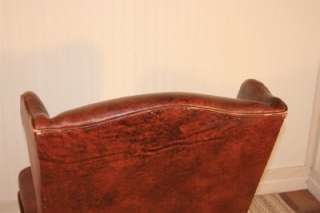   Conover Chair Co. Brown Lackawanna Leather Wingchair Wing Chair  