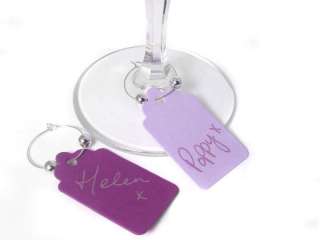 10 WEDDING TABLE PLACE NAME CARDS WINE GLASS STEM TAGS  